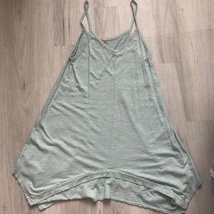 A line shaped pale green tank